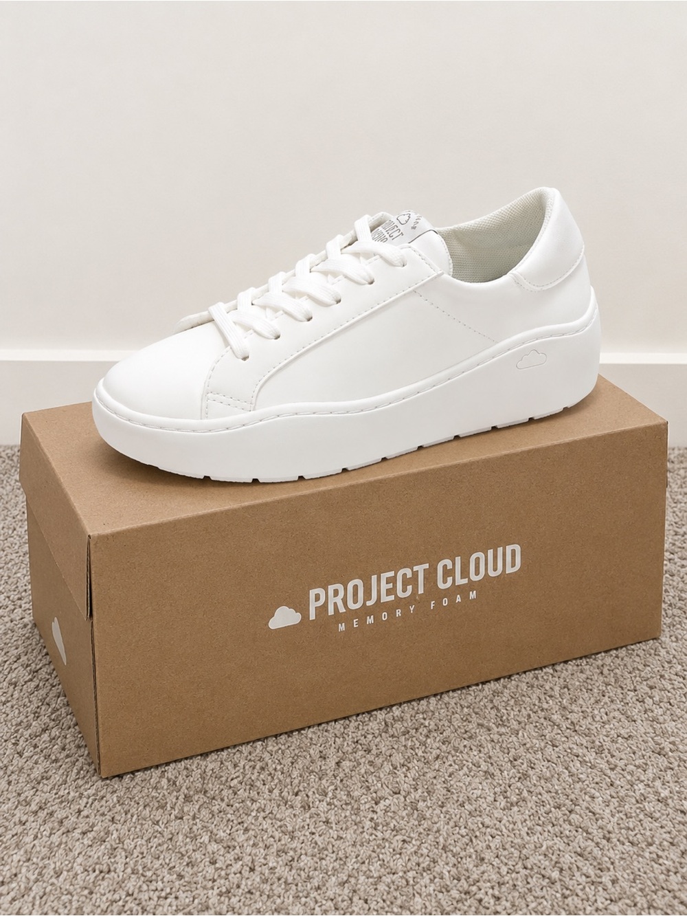 Project Cloud White Women's Sneaker with Memory Foam